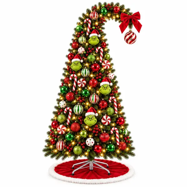 Grinch Christmas tree with candy canes